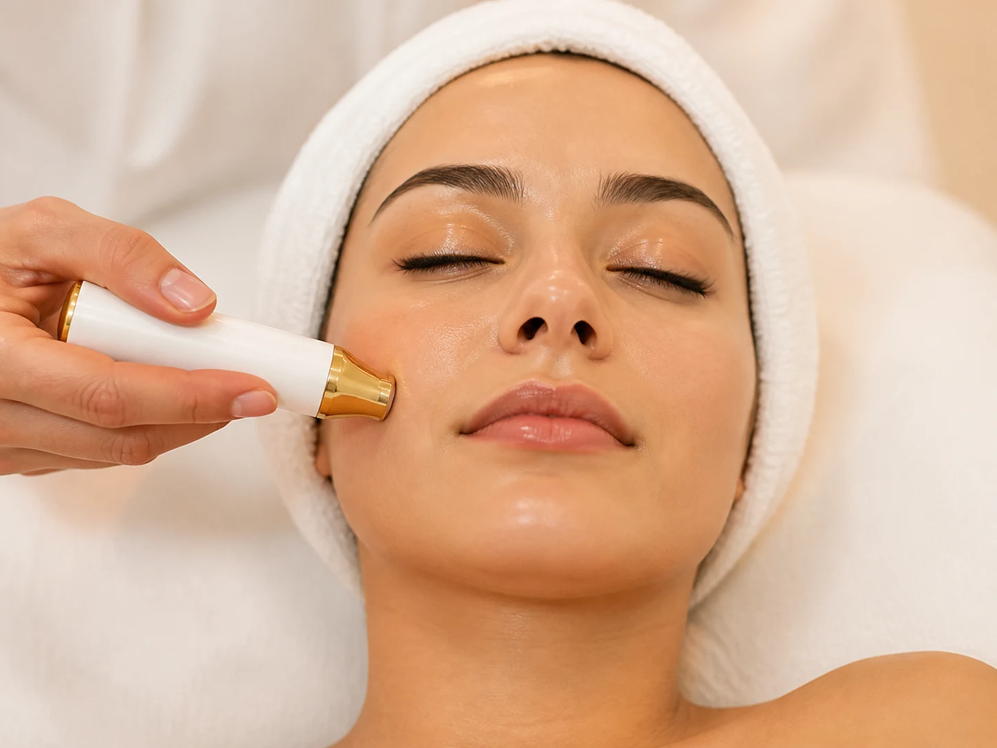Guest receiving a relaxing facial beauty treatment